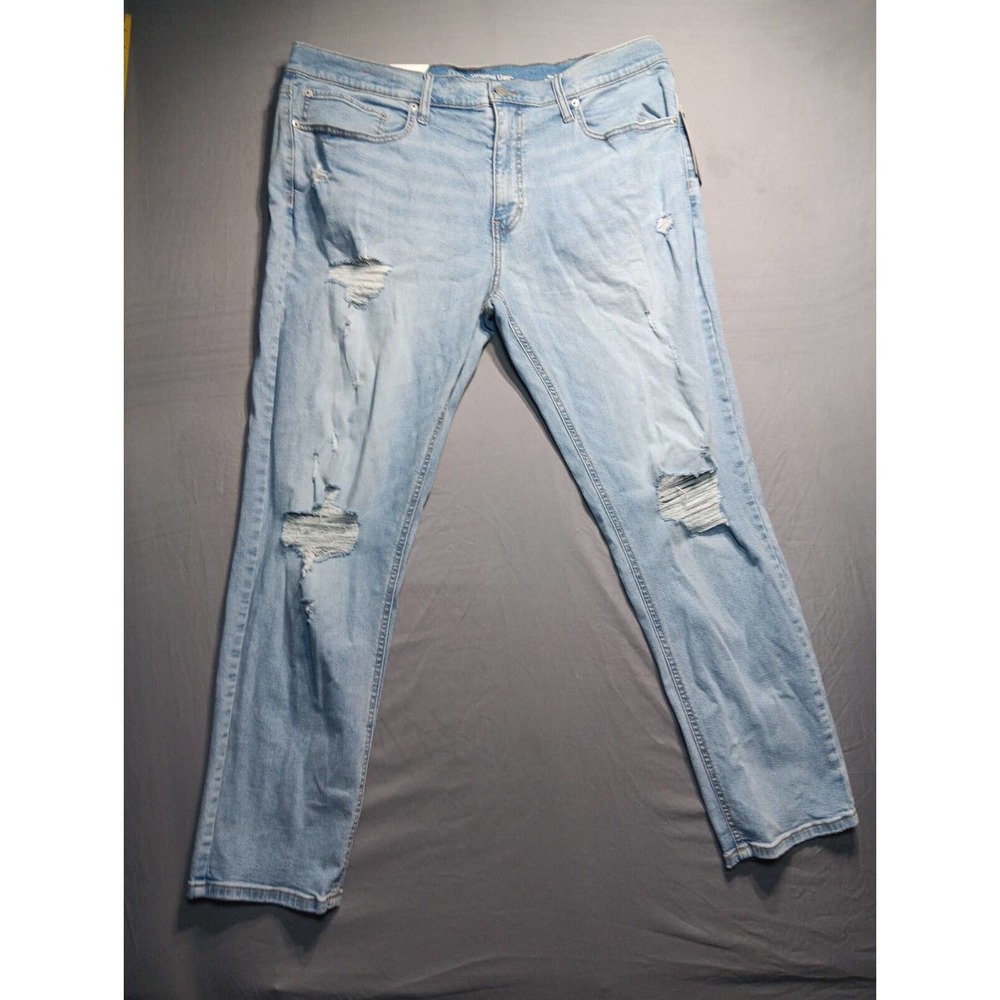 38 x 30- Men's Slim Fit Taper Jeans - Original Use - Light Blue
